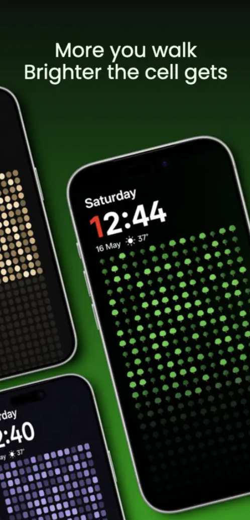 Step Heatmap preview showing brighter cells as you walk more
