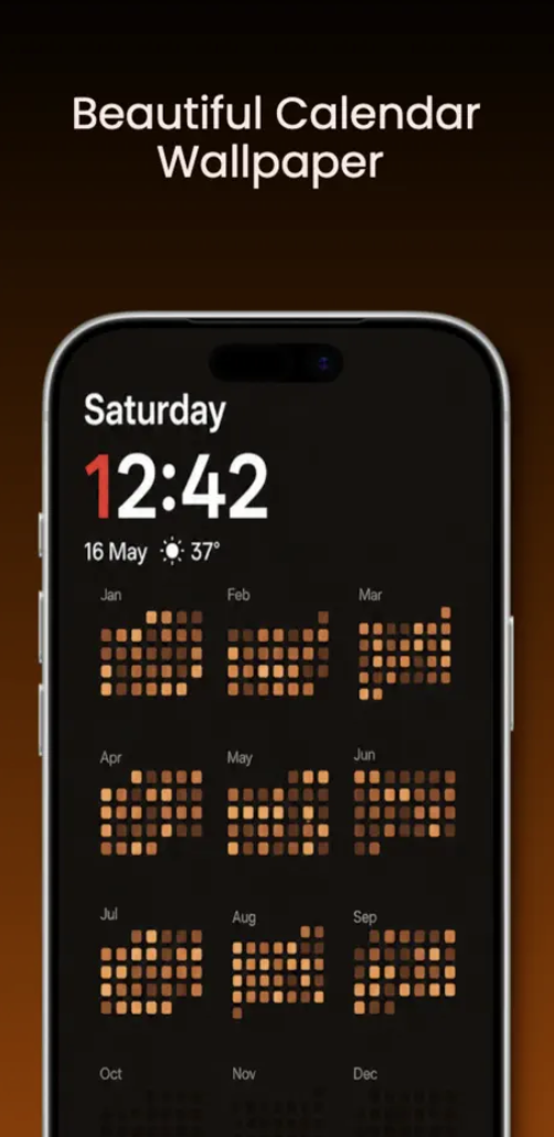 Step Heatmap preview showing a calendar wallpaper style