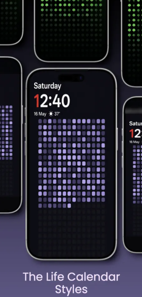 Step Heatmap preview showing life calendar styles